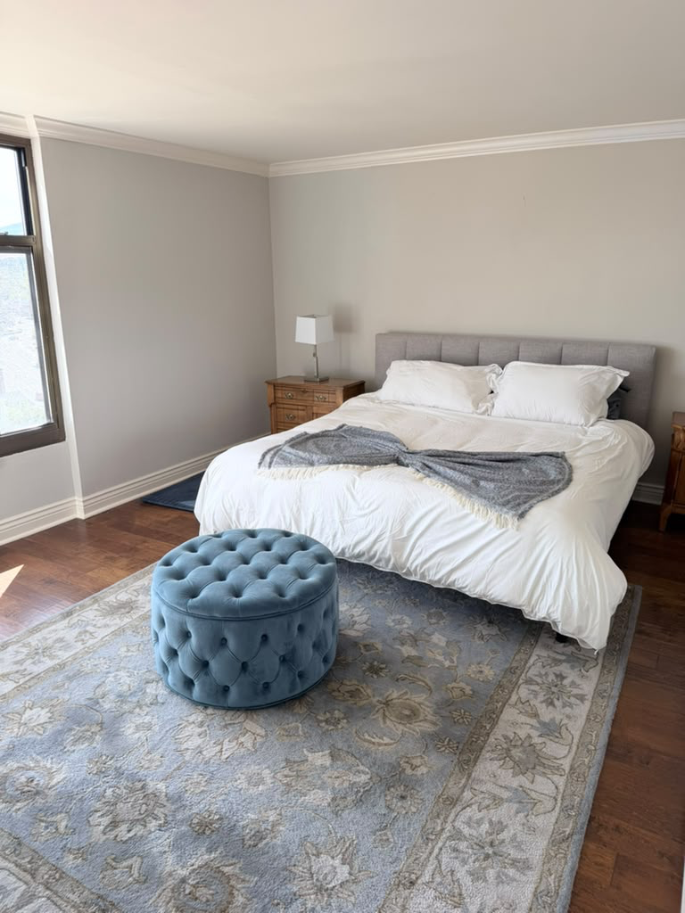 Bedroom prepared by Madeline’s Cleaners