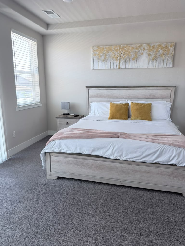 Bedroom prepared by Madeline’s Cleaners